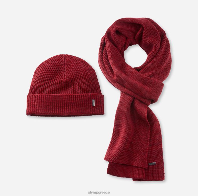 OLYMP Σετ σκουφάκι/κασκόλ σκούρο κόκκινο H240R2667 αξεσουάρ