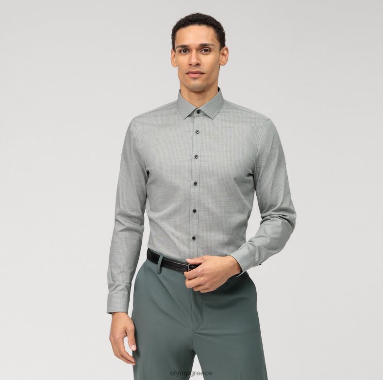 OLYMP όχι. έξι σούπερ λεπτό, επαγγελματικό πουκάμισο, μακρυμάνικο έξτρα μακρύ, μοντέρνο κεντ, λαδί H240R291 είδη ένδυσης