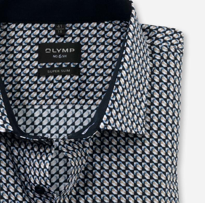 OLYMP όχι. έξι σούπερ λεπτό, επαγγελματικό πουκάμισο, μακρυμάνικο πολύ μακρύ, μοντέρνο κεντ, φυσικό H240R309 είδη ένδυσης