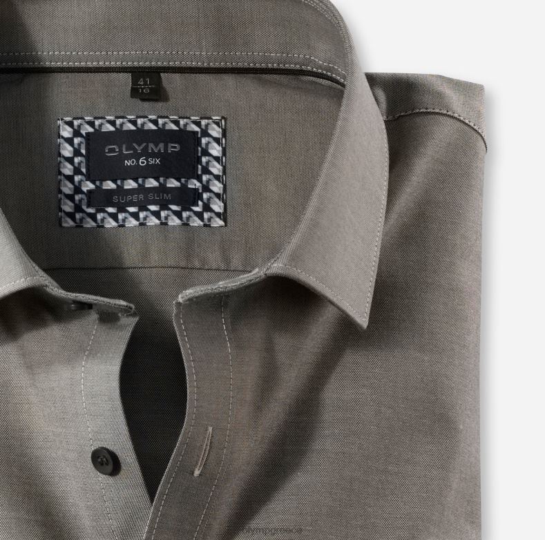 OLYMP όχι. έξι σούπερ λεπτό, επαγγελματικό πουκάμισο, μακρυμάνικο έξτρα μακρύ, μοντέρνο κεντ, καφέ H240R326 είδη ένδυσης