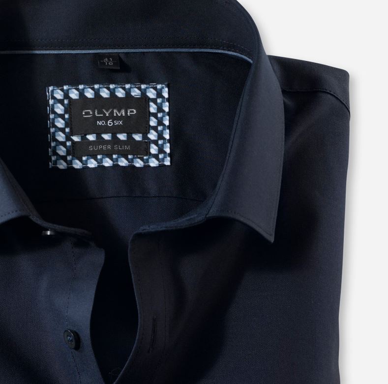 OLYMP όχι. έξι σούπερ λεπτό, επαγγελματικό πουκάμισο, μακρύ μανίκι έξτρα μακρύ, μοντέρνο kent, midnight blue H240R314 είδη ένδυσης
