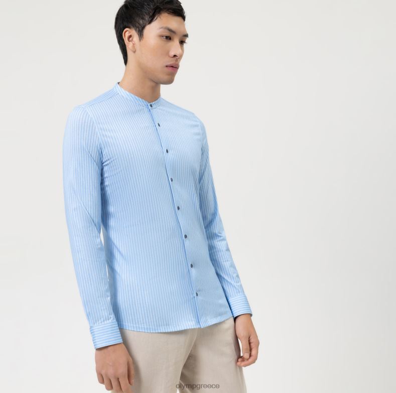 OLYMP όχι. six 24/seven super slim, επαγγελματικό πουκάμισο, όρθιος γιακάς, μπλέ H240R11 είδη ένδυσης