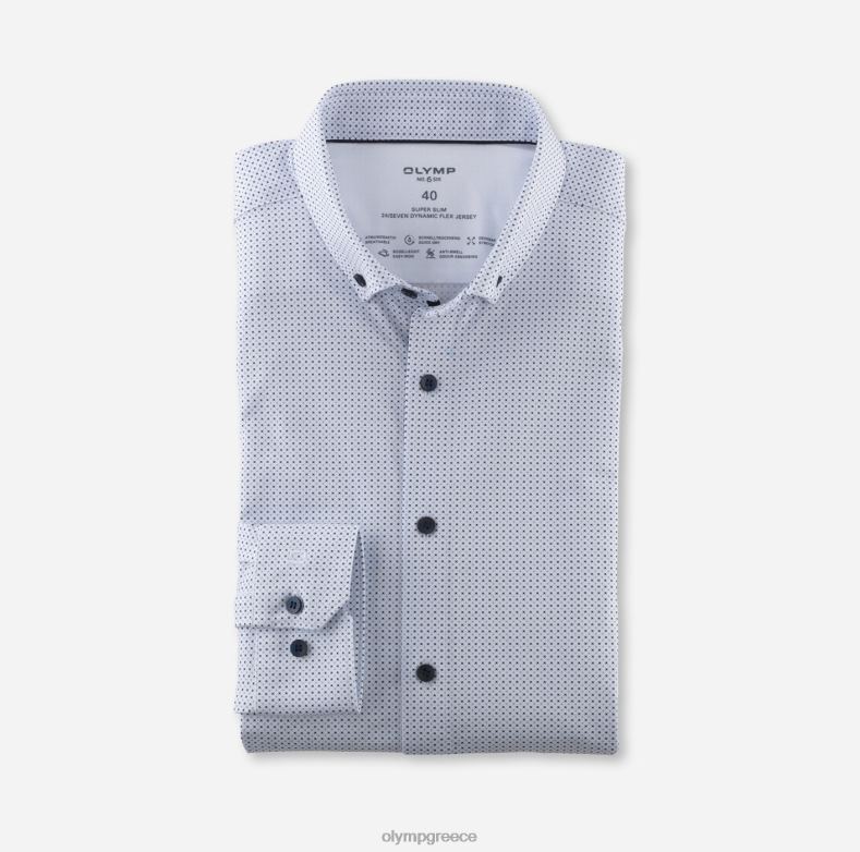 OLYMP όχι. six 24/seven super slim, επαγγελματικό πουκάμισο, με κουμπιά, μπλε H240R89 είδη ένδυσης