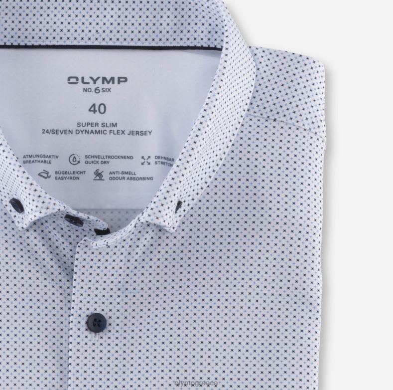 OLYMP όχι. six 24/seven super slim, επαγγελματικό πουκάμισο, με κουμπιά, μπλε H240R89 είδη ένδυσης