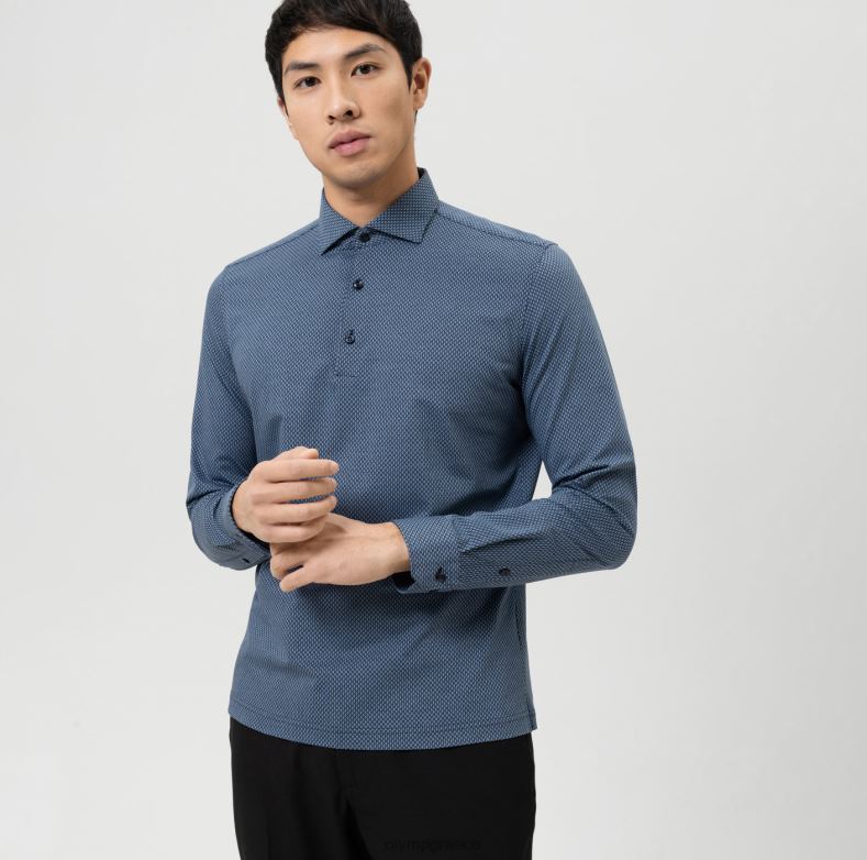 OLYMP όχι. six 24/seven super slim, business shirt, kent, bleu H240R154 είδη ένδυσης