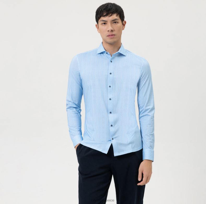 OLYMP όχι. six 24/seven super slim, business shirt, kent, bleu H240R5 είδη ένδυσης