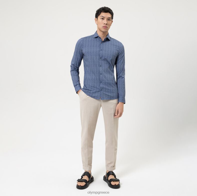 OLYMP όχι. six 24/seven super slim, business shirt, kent, marine H240R105 είδη ένδυσης