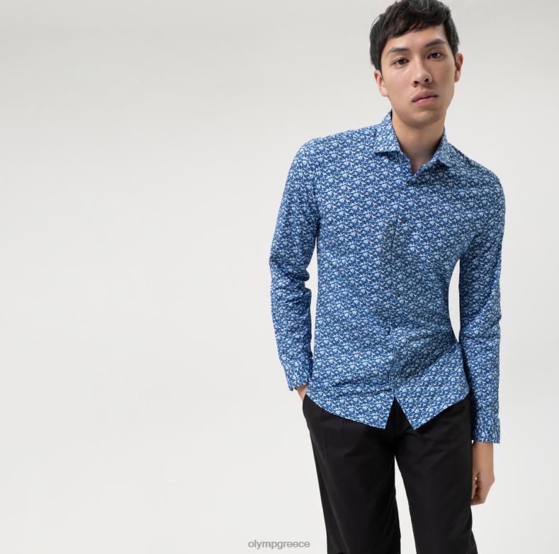 OLYMP όχι. six 24/seven super slim, business shirt, kent, marine H240R138 είδη ένδυσης