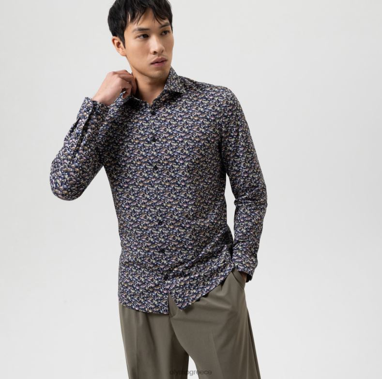 OLYMP όχι. six 24/seven super slim, business shirt, kent, marine H240R170 είδη ένδυσης