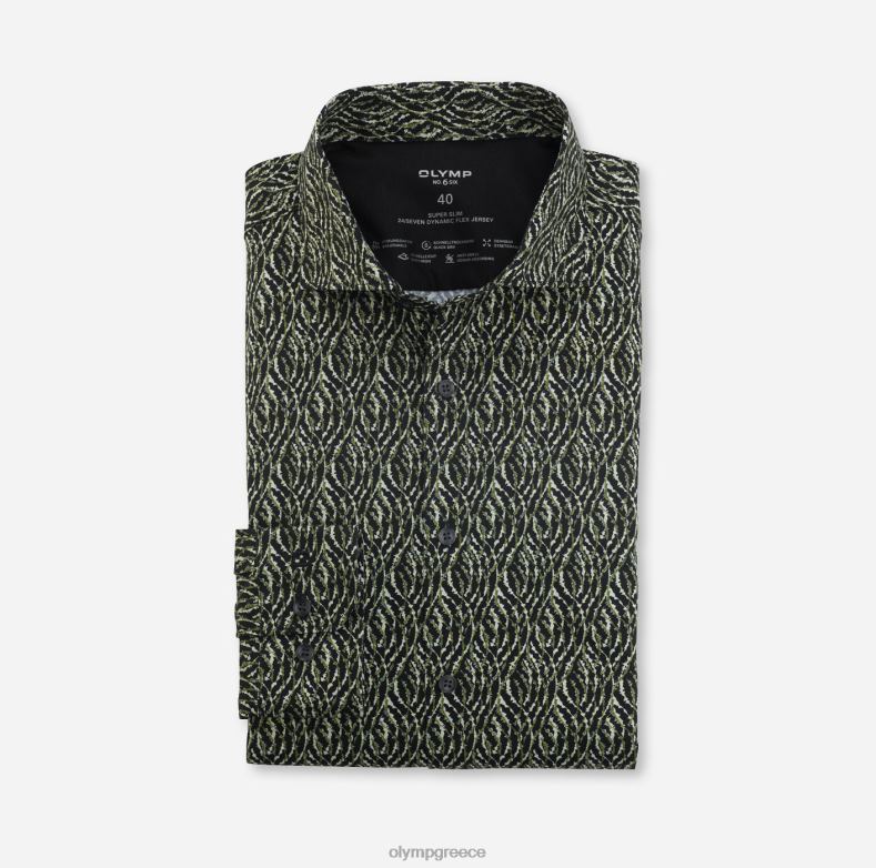 OLYMP όχι. six 24/seven super slim, business shirt, kent, olive H240R193 είδη ένδυσης