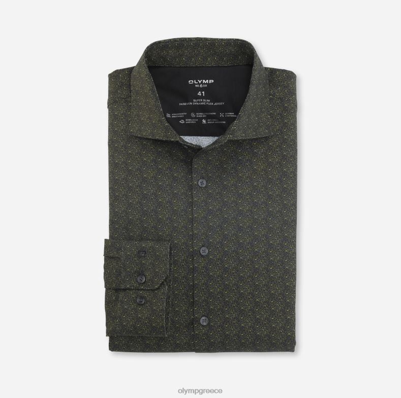 OLYMP όχι. six 24/seven super slim, business shirt, kent, olive H240R219 είδη ένδυσης