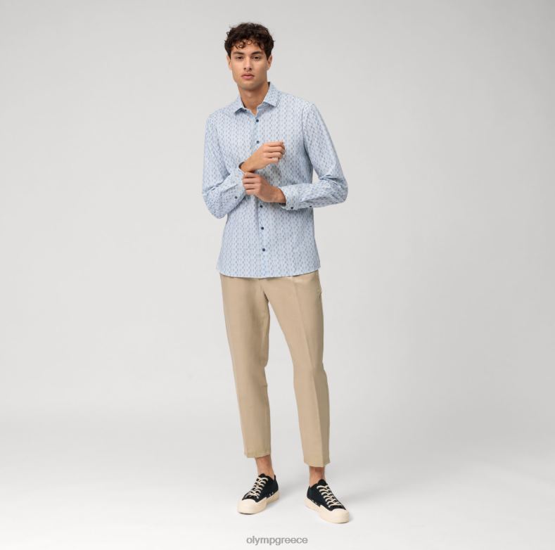 OLYMP όχι. six 24/seven super slim, business shirt, modern kent, bleu H240R153 είδη ένδυσης