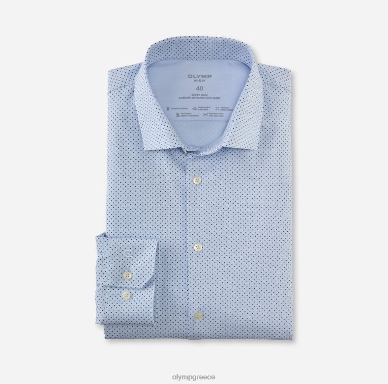 OLYMP όχι. six 24/seven super slim, business shirt, modern kent, bleu H240R275 είδη ένδυσης