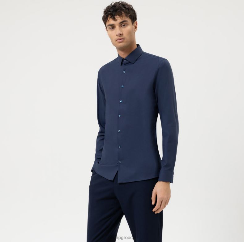 OLYMP όχι. six 24/seven super slim, business shirt, modern kent, marine H240R33 είδη ένδυσης