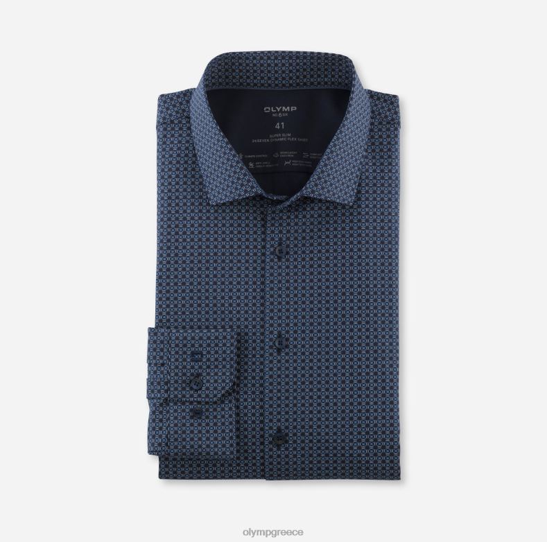 OLYMP όχι. six 24/seven super slim, business shirt, modern kent, marine H240R64 είδη ένδυσης