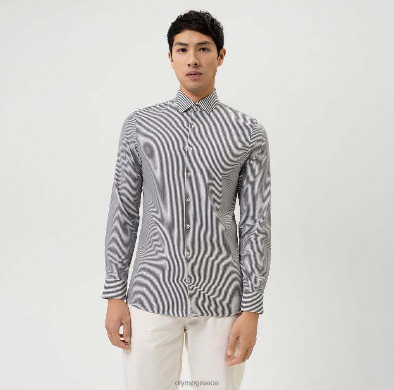 OLYMP όχι. six 24/seven super slim, επαγγελματικό πουκάμισο, μοντέρνο kent, μαύρο H240R12 είδη ένδυσης