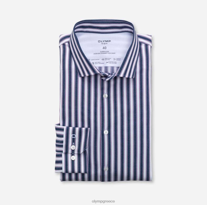 OLYMP όχι. six 24/seven super slim, επαγγελματικό πουκάμισο, μοντέρνο kent, γρανάτης H240R212 είδη ένδυσης