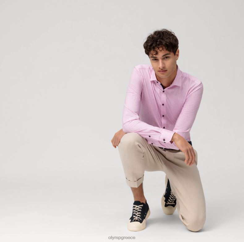 OLYMP όχι. six 24/seven super slim, επαγγελματικό πουκάμισο, μοντέρνο kent, ροζ H240R224 είδη ένδυσης