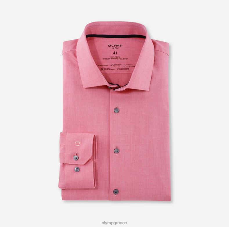 OLYMP όχι. six 24/seven super slim, επαγγελματικό πουκάμισο, μοντέρνο kent, κόκκινο H240R235 είδη ένδυσης