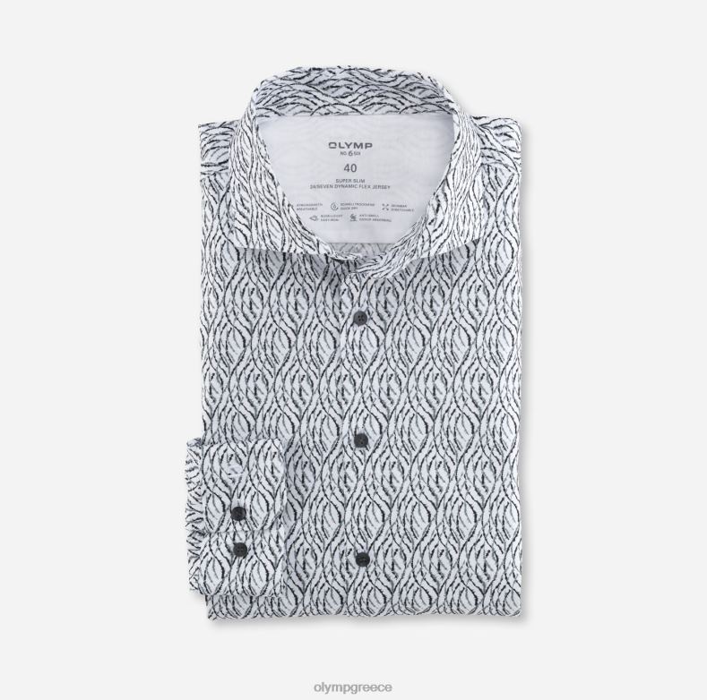 OLYMP όχι. six 24/seven super slim, επαγγελματικό πουκάμισο, kent, ασημί γκρι H240R240 είδη ένδυσης