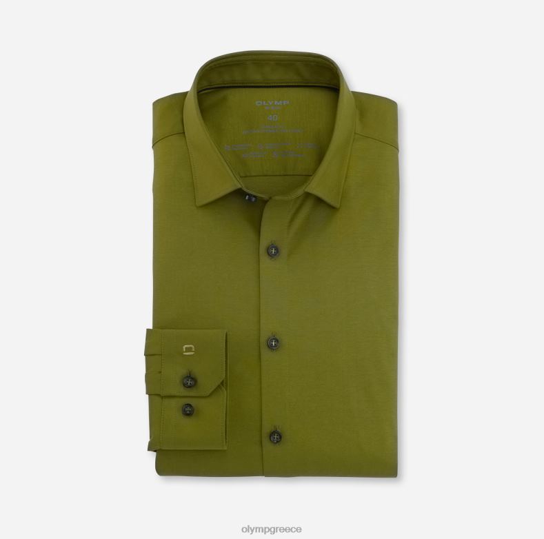 OLYMP όχι. six 24/seven super slim, επαγγελματικό πουκάμισο, urban kent, χακί H240R144 είδη ένδυσης