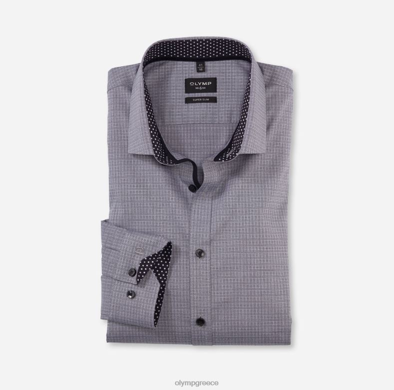 OLYMP όχι. six super slim, επαγγελματικό πουκάμισο, μοντέρνο kent, μαύρο H240R107 είδη ένδυσης