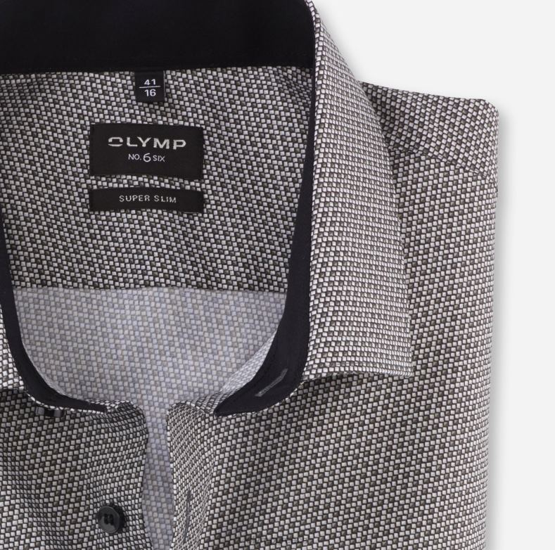 OLYMP όχι. six super slim, επαγγελματικό πουκάμισο, μοντέρνο kent, λαδί H240R108 είδη ένδυσης