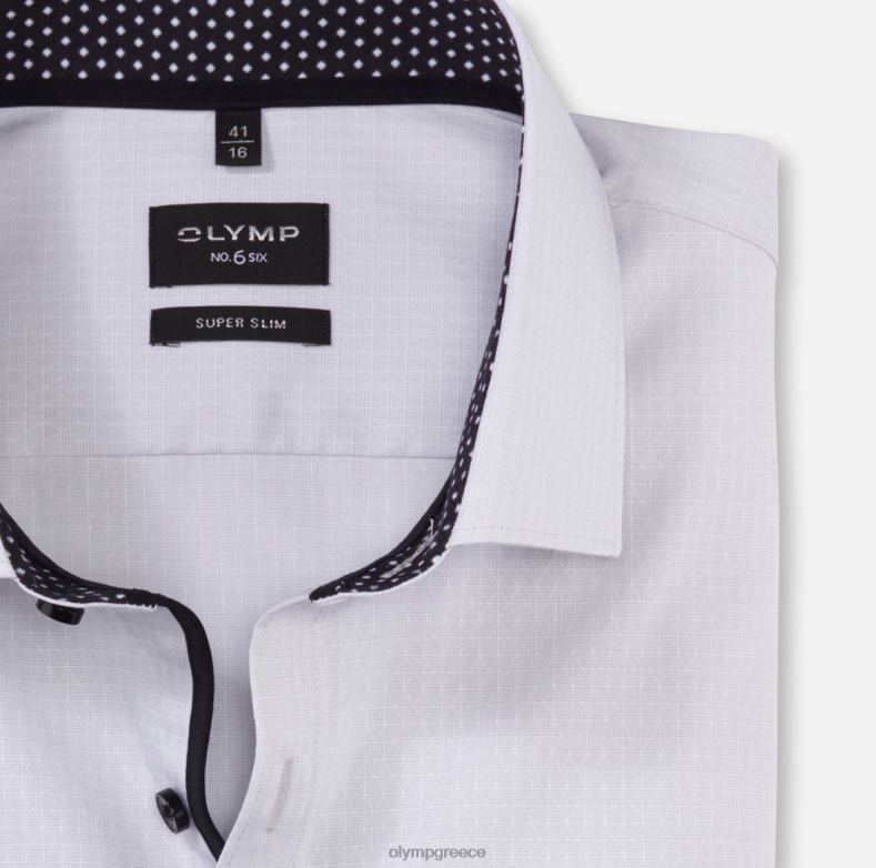 OLYMP όχι. six super slim, επαγγελματικό πουκάμισο, μοντέρνο kent, ανοιχτό γκρι H240R125 είδη ένδυσης