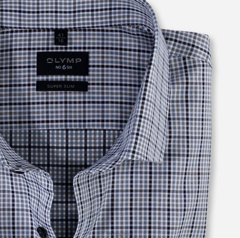 OLYMP όχι. six super slim, επαγγελματικό πουκάμισο, μοντέρνο kent, μαύρο H240R209 είδη ένδυσης