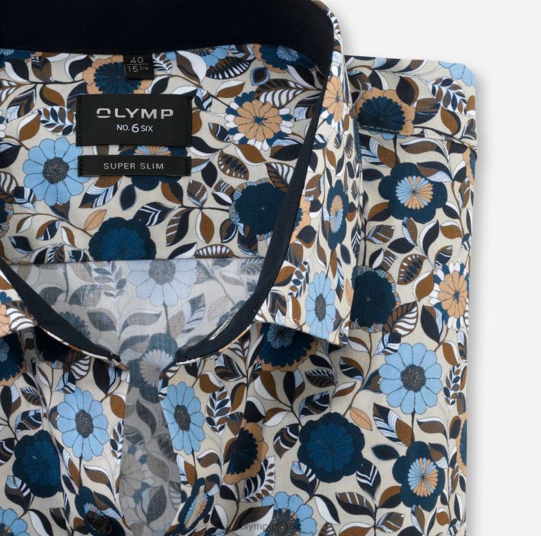 OLYMP όχι. six super slim, επαγγελματικό πουκάμισο, μοντέρνο kent, φυσικό H240R220 είδη ένδυσης