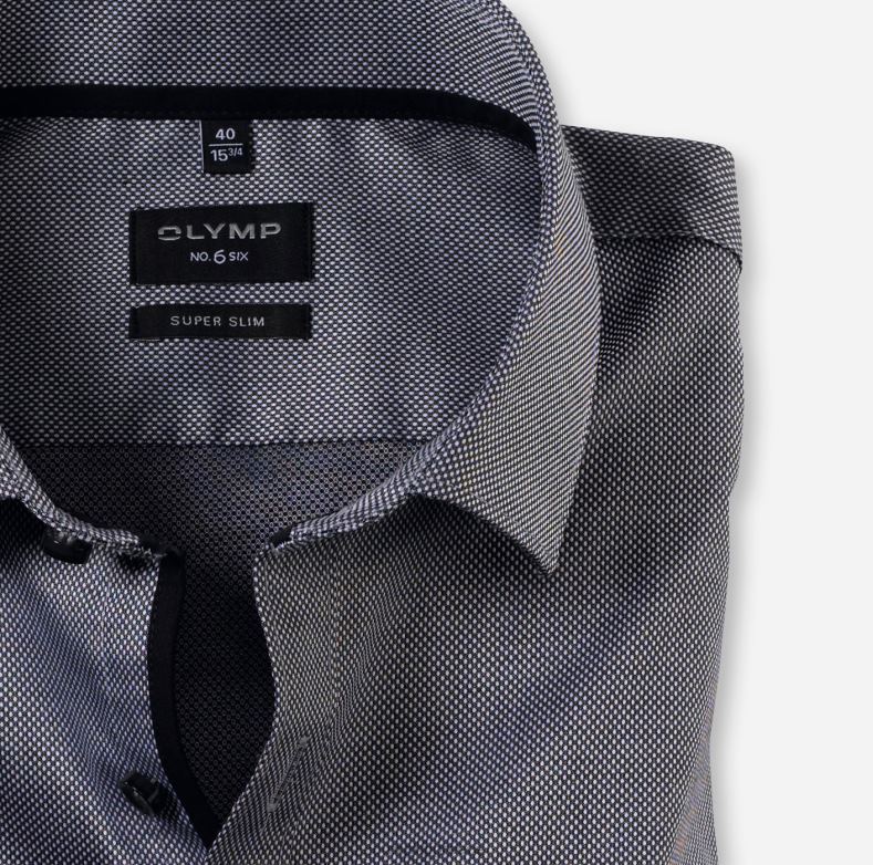 OLYMP όχι. six super slim, επαγγελματικό πουκάμισο, μοντέρνο kent, μαύρο H240R227 είδη ένδυσης