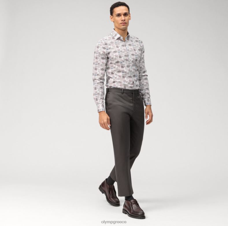 OLYMP όχι. six super slim, επαγγελματικό πουκάμισο, μοντέρνο kent, σκούρο κόκκινο H240R247 είδη ένδυσης