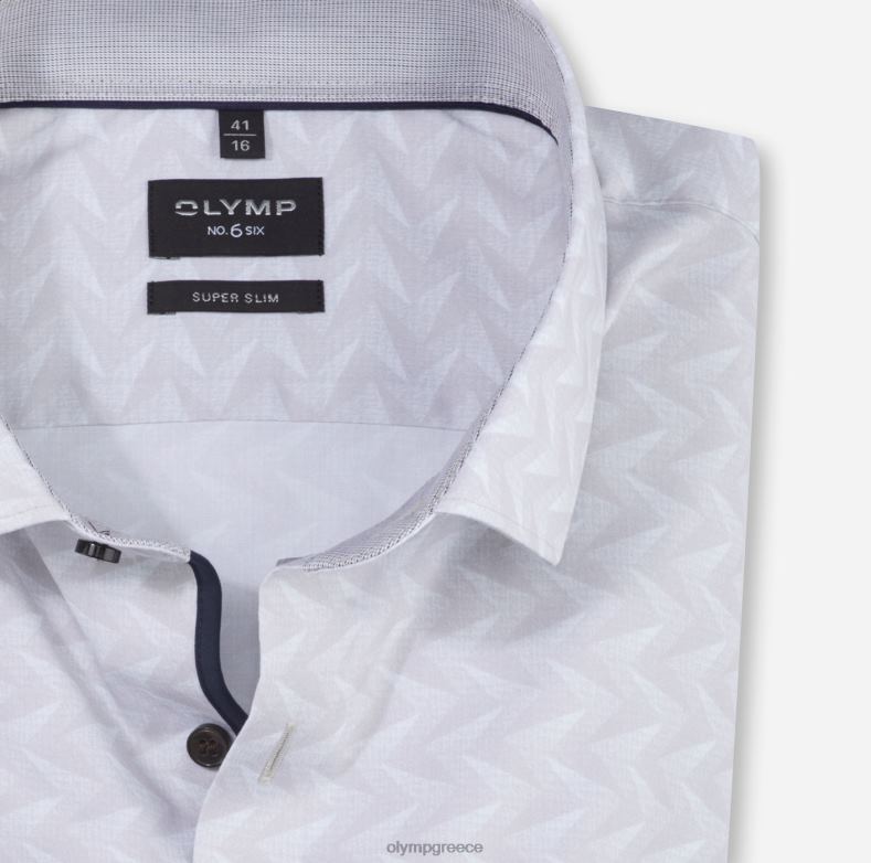 OLYMP όχι. six super slim, επαγγελματικό πουκάμισο, μοντέρνο kent, γκρι H240R27 είδη ένδυσης