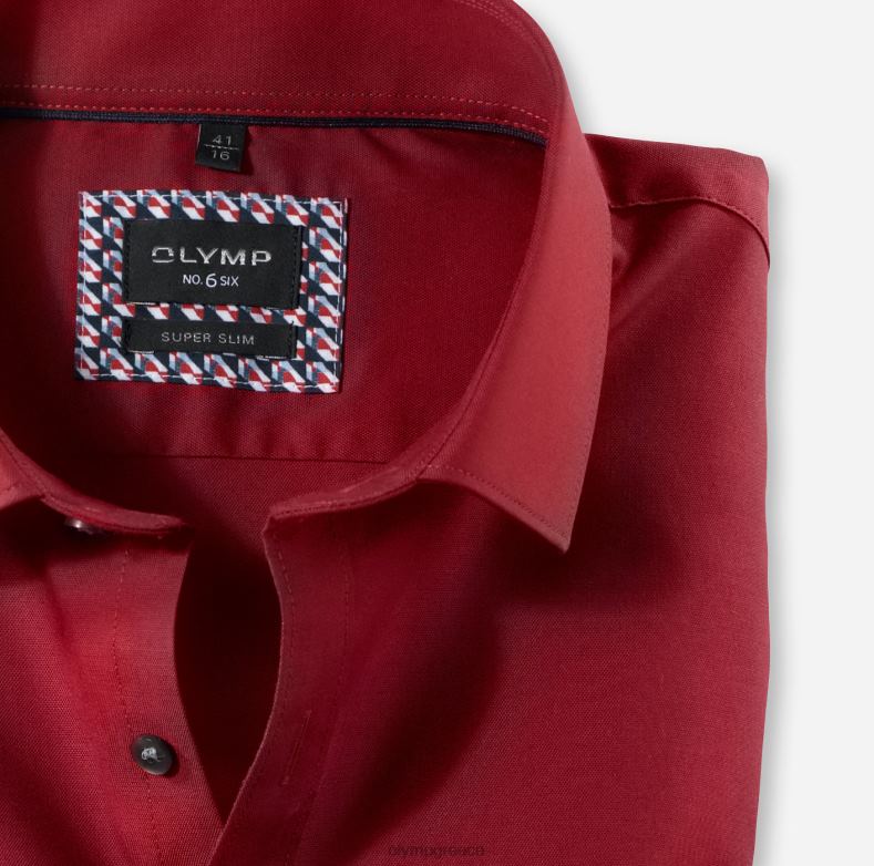 OLYMP όχι. six super slim, επαγγελματικό πουκάμισο, μοντέρνο kent, κόκκινο H240R29 είδη ένδυσης
