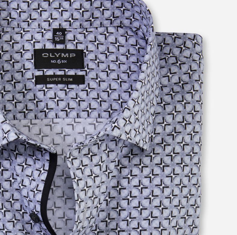 OLYMP όχι. six super slim, επαγγελματικό πουκάμισο, μοντέρνο kent, ασημί γκρι H240R30 είδη ένδυσης