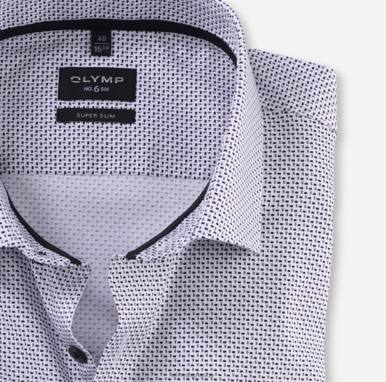 OLYMP όχι. six super slim, επαγγελματικό πουκάμισο, μοντέρνο kent, λευκό H240R93 είδη ένδυσης
