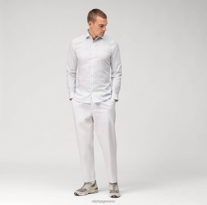 OLYMP όχι. six super slim, επαγγελματικό πουκάμισο, μοντέρνο kent, ανοιχτό γκρι H240R95 είδη ένδυσης