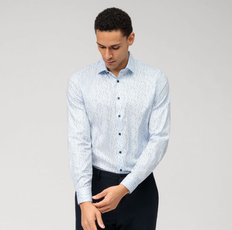 OLYMP όχι. six super slim, επαγγελματικό πουκάμισο, μοντέρνο kent, bleu H240R114 είδη ένδυσης