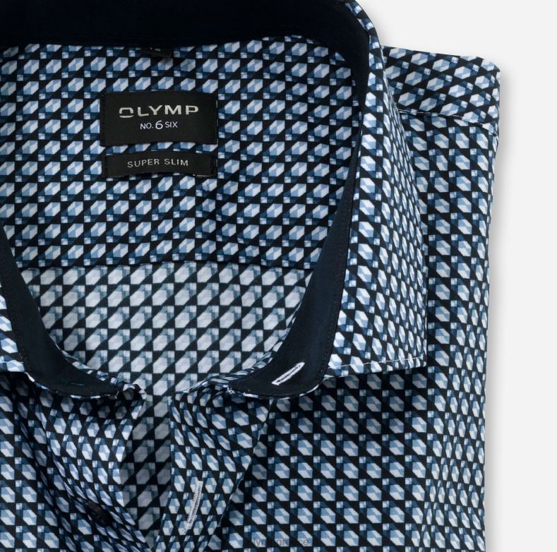 OLYMP όχι. six super slim, επαγγελματικό πουκάμισο, μοντέρνο kent, marine H240R183 είδη ένδυσης