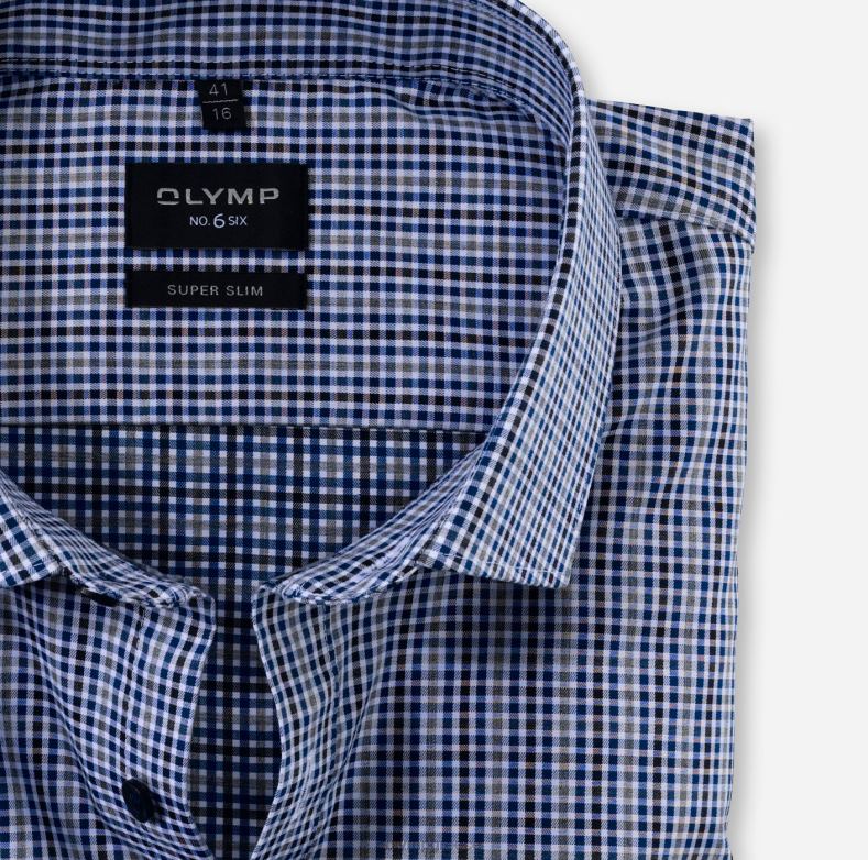 OLYMP όχι. six super slim, επαγγελματικό πουκάμισο, μοντέρνο kent, marine H240R260 είδη ένδυσης