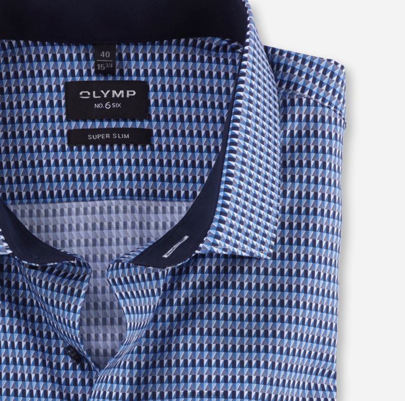 OLYMP όχι. six super slim, επαγγελματικό πουκάμισο, μοντέρνο kent, marine H240R60 είδη ένδυσης