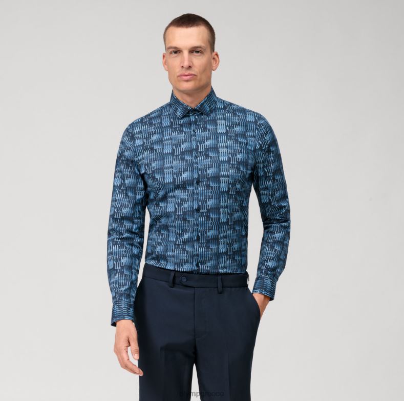 OLYMP όχι. six super slim, επαγγελματικό πουκάμισο, μοντέρνο kent, marine H240R82 είδη ένδυσης