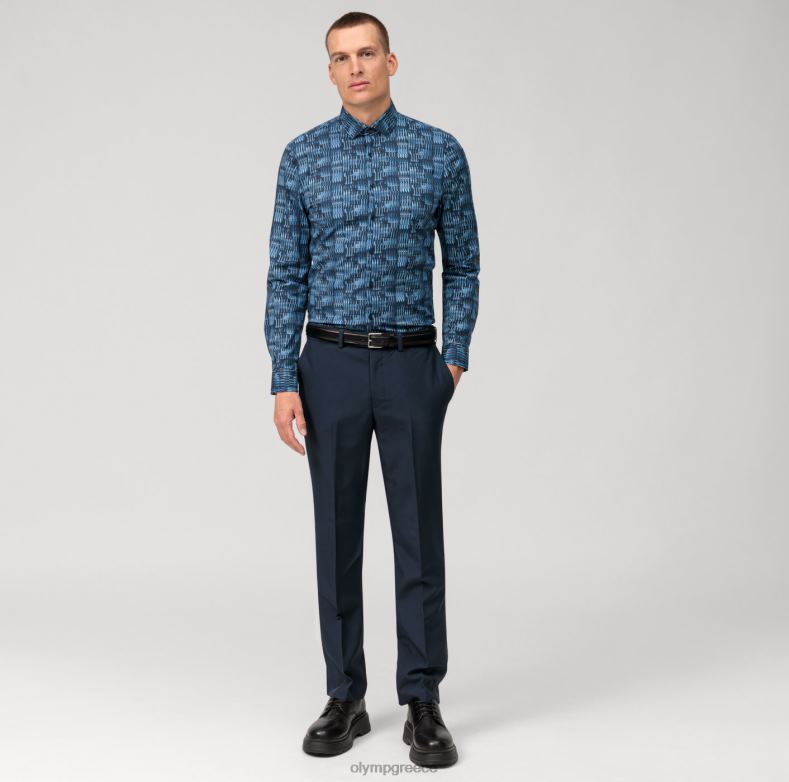 OLYMP όχι. six super slim, επαγγελματικό πουκάμισο, μοντέρνο kent, marine H240R82 είδη ένδυσης
