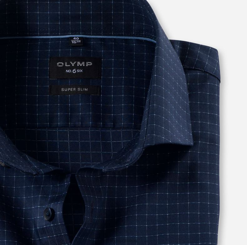 OLYMP όχι. six super slim, επαγγελματικό πουκάμισο, royal kent, marine H240R157 είδη ένδυσης