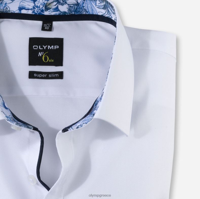 OLYMP όχι. six super slim, επαγγελματικό πουκάμισο, μακρυμάνικο έξτρα μακρύ, urban kent, λευκό H240R340 είδη ένδυσης