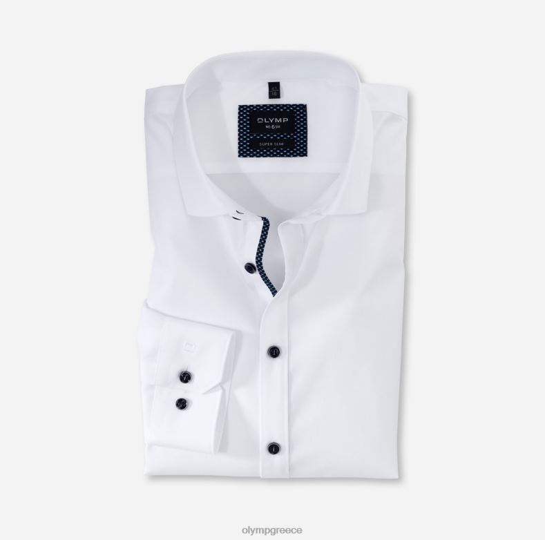 OLYMP όχι. έξι super slim, επαγγελματικό πουκάμισο, μακρυμάνικο έξτρα μακρύ, μοντέρνο kent, λευκό H240R334 είδη ένδυσης