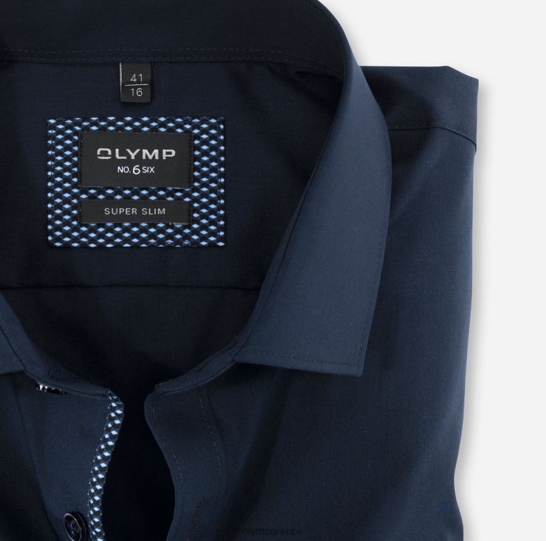 OLYMP όχι. έξι super slim, επαγγελματικό πουκάμισο, μακρυμάνικο έξτρα μακρύ, μοντέρνο kent, marine H240R325 είδη ένδυσης