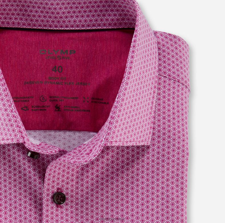 OLYMP επίπεδο πέντε 24/7 body fit, επαγγελματικό πουκάμισο, μοντέρνο kent, φούξια H240R512 είδη ένδυσης