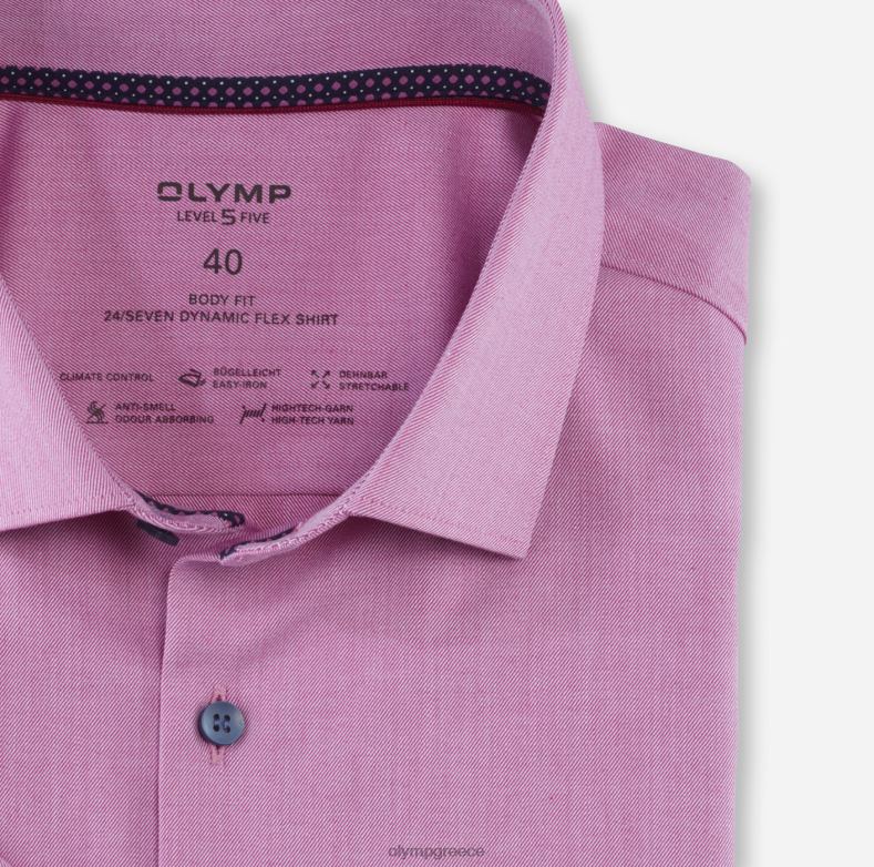 OLYMP επίπεδο πέντε 24/7 body fit, επαγγελματικό πουκάμισο, μοντέρνο kent, φούξια H240R666 είδη ένδυσης