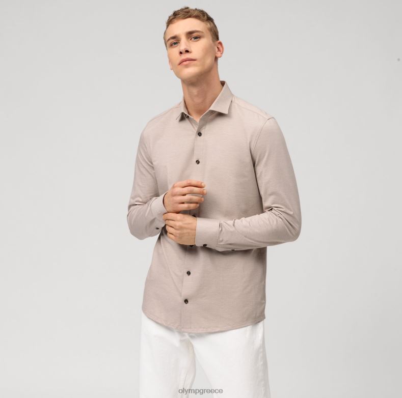 OLYMP Επίπεδο πέμπτο 24/7 body fit, επαγγελματικό πουκάμισο, μοντέρνο kent, φυσικό H240R742 είδη ένδυσης